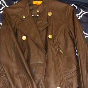 Brown leather jacket